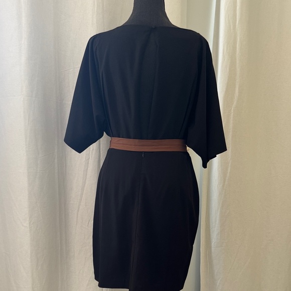 Ark & Co. Elegant Black Dress with Brown Belt - Picture 5 of 9